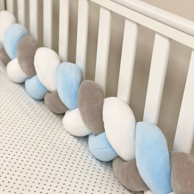 Protectie laterala patut bebe albastru-grafit (4)